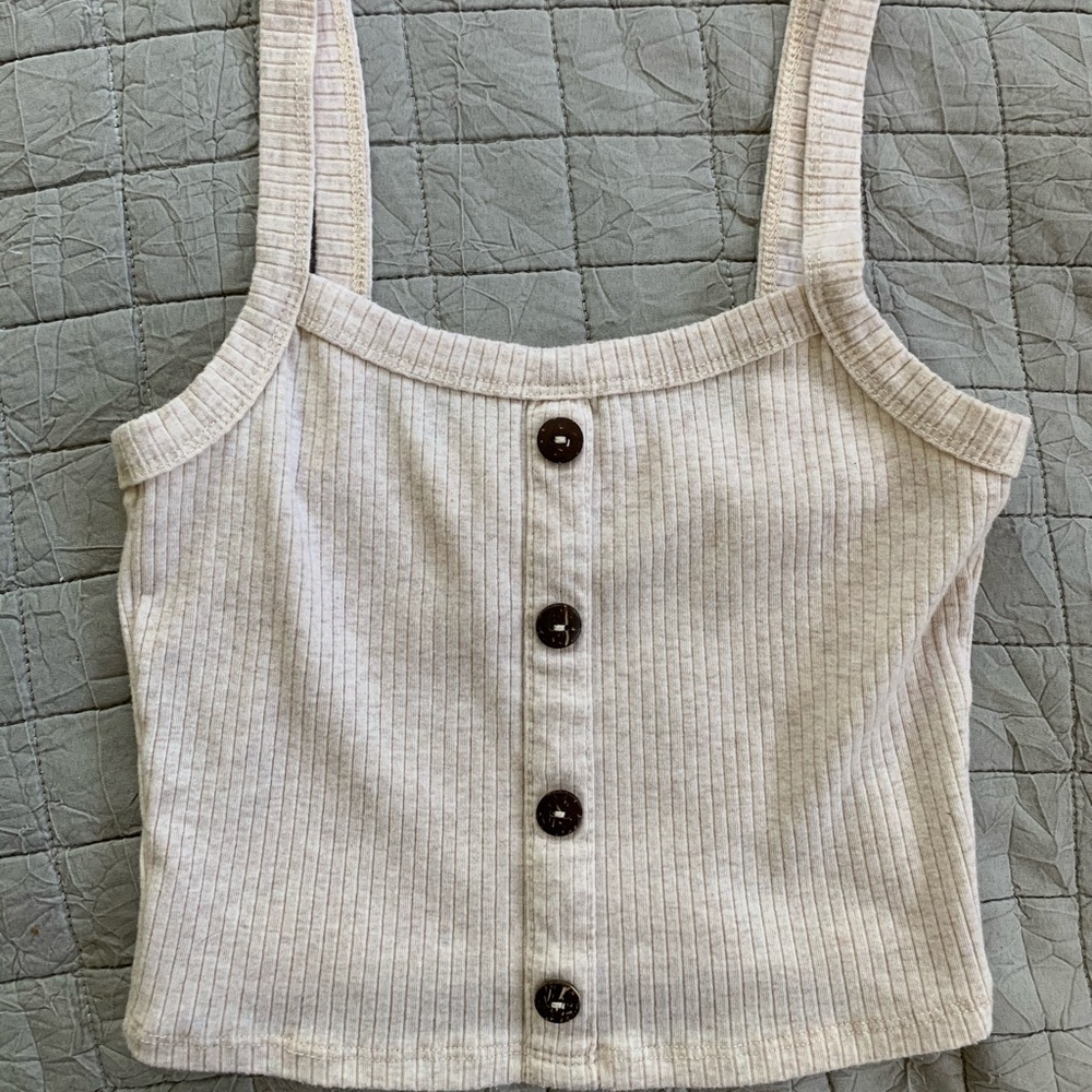 jeans warehouse button down cropped tank top